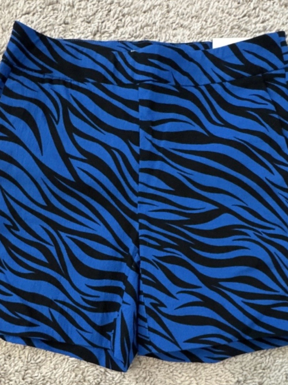 White House Black Market Blue and Black Zebra-Print Skirt